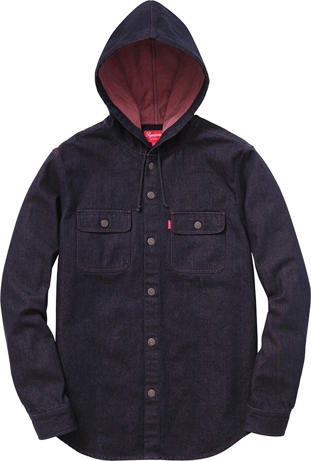 Denim Hooded Shirt view 2